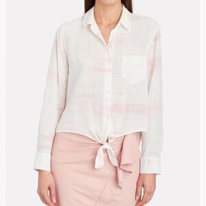 Rails Val Tie-dye Pink and White 100% Silk Button-down Shirt size xs